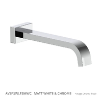 Aviad Wall Outlet - Basin/Sink - 214Mm 6 Star Matt White &amp; Chrome (Lf)