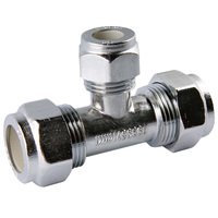 20C X 20C X 15C Nylon Compression Tee Triple Reducing Chrome Plated 