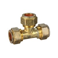 20C X 20C X 20C Copper Compression Tee Brass 