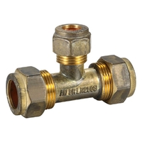 Copper Compression Tee BR Reducing 20C X 20C X 15C LF