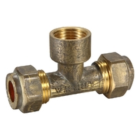 Copper Compression Tee BR 15C X 15C X 15FI LF