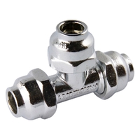 Flared Compression Tee Chrome Plated 15C X 15C X 15C LF