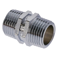 Hexagon Nipple Brass 15mm Chrome Plated Lead Free
