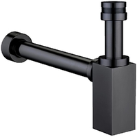 40mm Square With Adapter Bottle Trap Matte Black