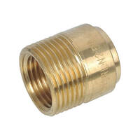 22OD X 20MI X 15FI Tank Nipple Brass 