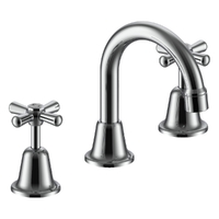 Dorset Cross Basin Set Fixed Spout - 4 Star
 Jumper Valve - Chrome (Lf)