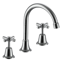 Dorset Cross Vanitee Sink Set - 4 Star
 Jumper Valve - Chrome (Lf)