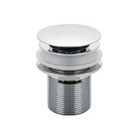 40mm X 75mm Dome Top Plug And Waste Pop-Up Basin With Overflow Chrome Plated