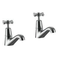 Dorset Cross Pillar Cocks - 4 Star
 Jumper Valve - Chrome (Lf)