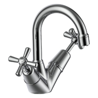 Dorset Cross Twin Basin Tap - 4 Star
 Jumper Valve - Chrome (Lf)