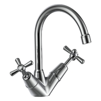 Dorset Cross Twin Sink Tap - 4 Star
 Jumper Valve - Chrome (Lf)