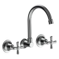 Dorset Cross Wall Sink Set - 4 Star
 Jumper Valve - Chrome (Lf)