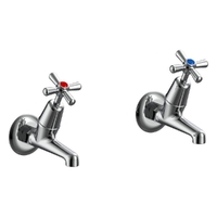 Easy Clean Cross Deluxe Bib Cock - Female -4 Star
 Jumper Valve - Chrome (Lf)