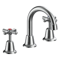 Easy Clean Cross Basin Set Fixed Spout - 6 Star
 Jumper Valve - Chrome (Lf)