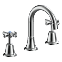 Easy Clean Cross Basin Set Swivel Spout - 4 Star
 Jumper Valve - Chrome (Lf)
