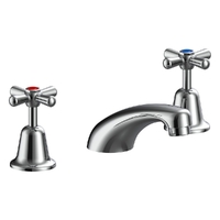 Easy Clean Cross Basin Set Low Rise Spout - 4 Star
 Jumper Valve - Chrome (Lf)