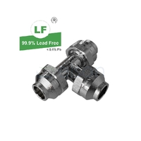 Tee Flared Compression C C C, Chrome Plated