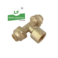 Tee Flared Compression C C F, Brass