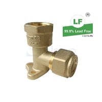 Elbow Nylon Olive Compression Lugged 15BP, Brass
