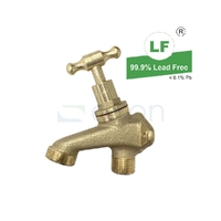 Hose Cock T Head B/PLATE Rough Brass