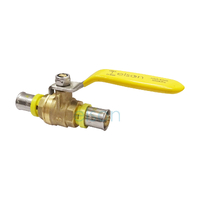 Ball Valve Bushpex Crimp Gas DR Brass Lever Handle