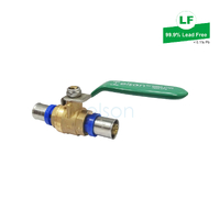 BUSHPEX CRIMP-ON PEX BALL VALVE DR BRASS Lever Handle