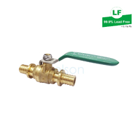 BUSHPEX PULL-ON PEX BALL VALVE DR BRASS Lever Handle