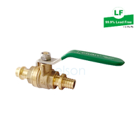 PRESS TO BUSHPEX PULL-ON PEX BALL VALVE DR BRASS Lever Handle