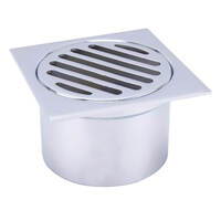 80mm Floor Grate Leak Control Square Chrome Plated 
