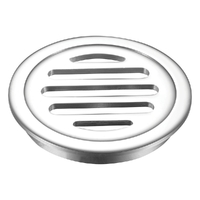 Floor Grate Round 100MM Trapscrew Short Tail Brushed Nickel