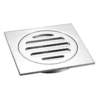Floor Grate Square 100mm Trapscrew Short Tail Brushed Nickel