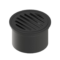 80mm Floor Grate Leak Control Round Matte Black 