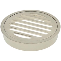100mm Floor Grate Round Brushed Nickel