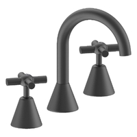 Fusion Cross Basin Set - Fixed Spout - 4 Star - Jumper Valve Gunmetal (Lf)