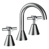 Fusion Cross Basin Set - Swivel Spout - 6 Star - Jumper Valve Chrome (Lf)