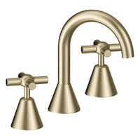 Fusion Cross Basin Set - Swivel Spout - 4 Star - Jumper Valve Brushed Gold (Lf)