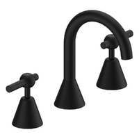 Fusion Lever Basin Set - Fixed Spout - 6 Star - 1/4 Turn Ceramic Matt Black (Lf)