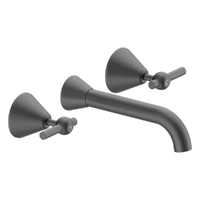 Fusion Lever Wall Basin Set - 4 Star - 1/4 Turn Ceramic Gunmetal (Lf)