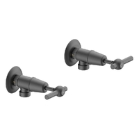Fusion Lever Washing Machine Cocks - Pair - 1/4 Turn Ceramic Gunmetal