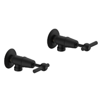 Fusion Lever Washing Machine Cocks - Pair - 1/4 Turn Ceramic Matt Black