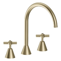 Fusion Cross Hob Spa Set - Jumper Valve Brushed Gold