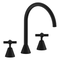 Fusion Cross Hob Spa Set - Jumper Valve Matt Black