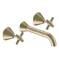 Fusion Cross Wall Spa Set - Jumper Valve Brushed Gold