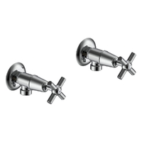 Fusion Cross Washing Machine Cocks - Pair - Jumper Valve Chrome