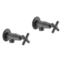 Fusion Cross Washing Machine Cocks - Pair - Jumper Valve Gunmetal
