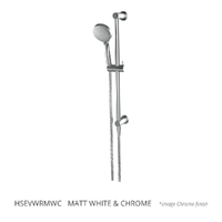 Evolve 3 Function Hand Shower On Water Rail - Adj Centres - 3 Star - Matt White Chrome
