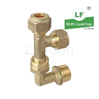 UNION-FIT SWIVEL COMBI TEE R3/4 MI x 15mm Copper Olive