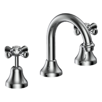 Merino Cross Basin Set - Fixed Spout - 6 Star - Jumper Valve Chrome (Lf)