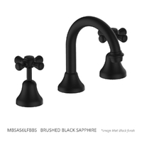 Merino Cross Basin Set - Swivel Spout - 6 Star - Jumper Valve Brushed Black Sapphire (Lf)