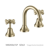 Merino Cross Basin Set - Swivel Spout - 6 Star - Jumper Valve Gold (Lf)